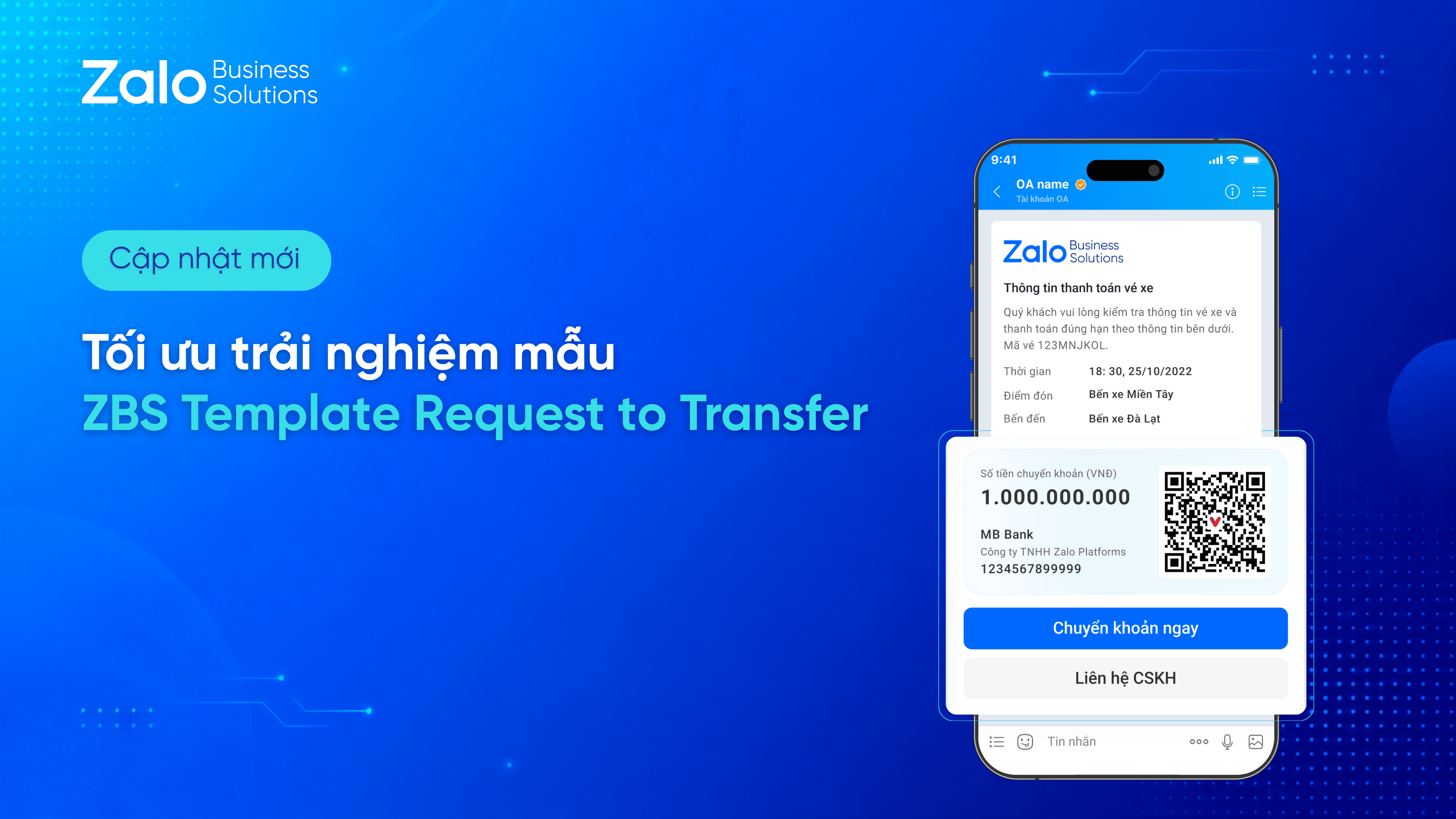 Cập nhật mới: Tối ưu trải nghiệm mẫu ZBS Yêu cầu Chuyển khoản (ZBS Template Request to Transfer)