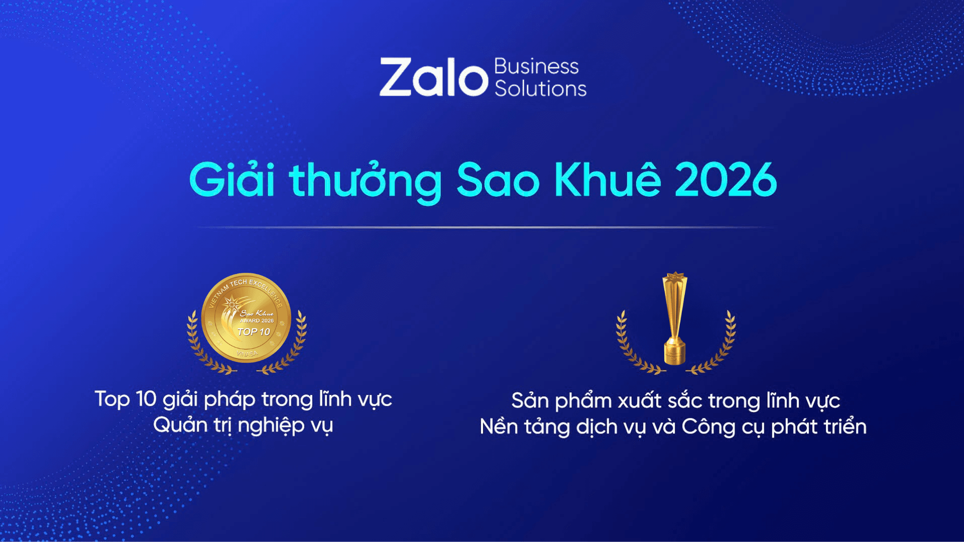 Zalo Business Solutions nhận "cú đúp" giải thưởng Sao Khuê 2026