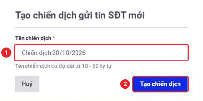 Hộp thoại đặt tên chiến dịch